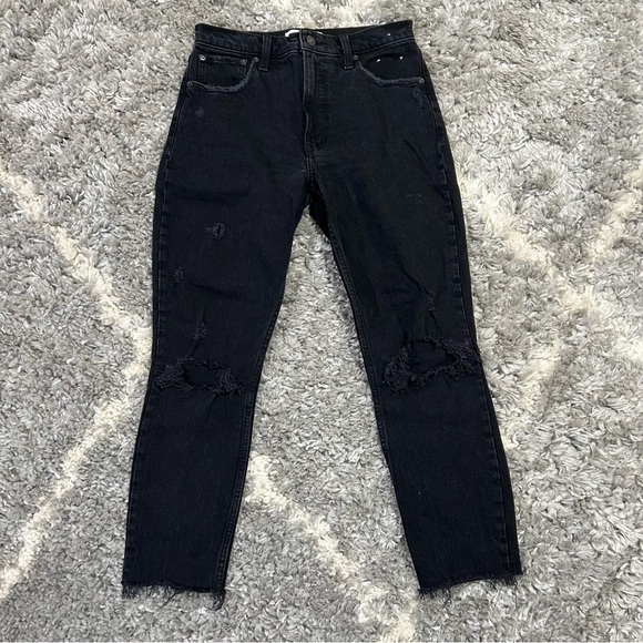 Abercrombie & Fitch High Rise Skinny Jean in Black‎ sz 4 Short - Picture 2 of 4